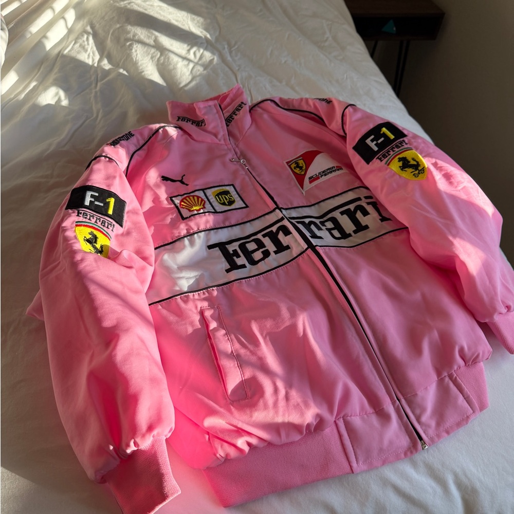 F1 Ferrari Pink Racing Shell Jacket
